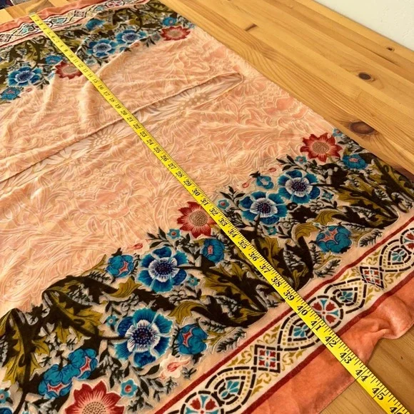 Kimono Women One Size Boho Artsy Velvet Burnout Romantic Floral Sheer - Picture 5 of 11